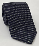 White On Midnight Blue Grenadine Fina Pin Dot Silk Tie #GFPDT-1